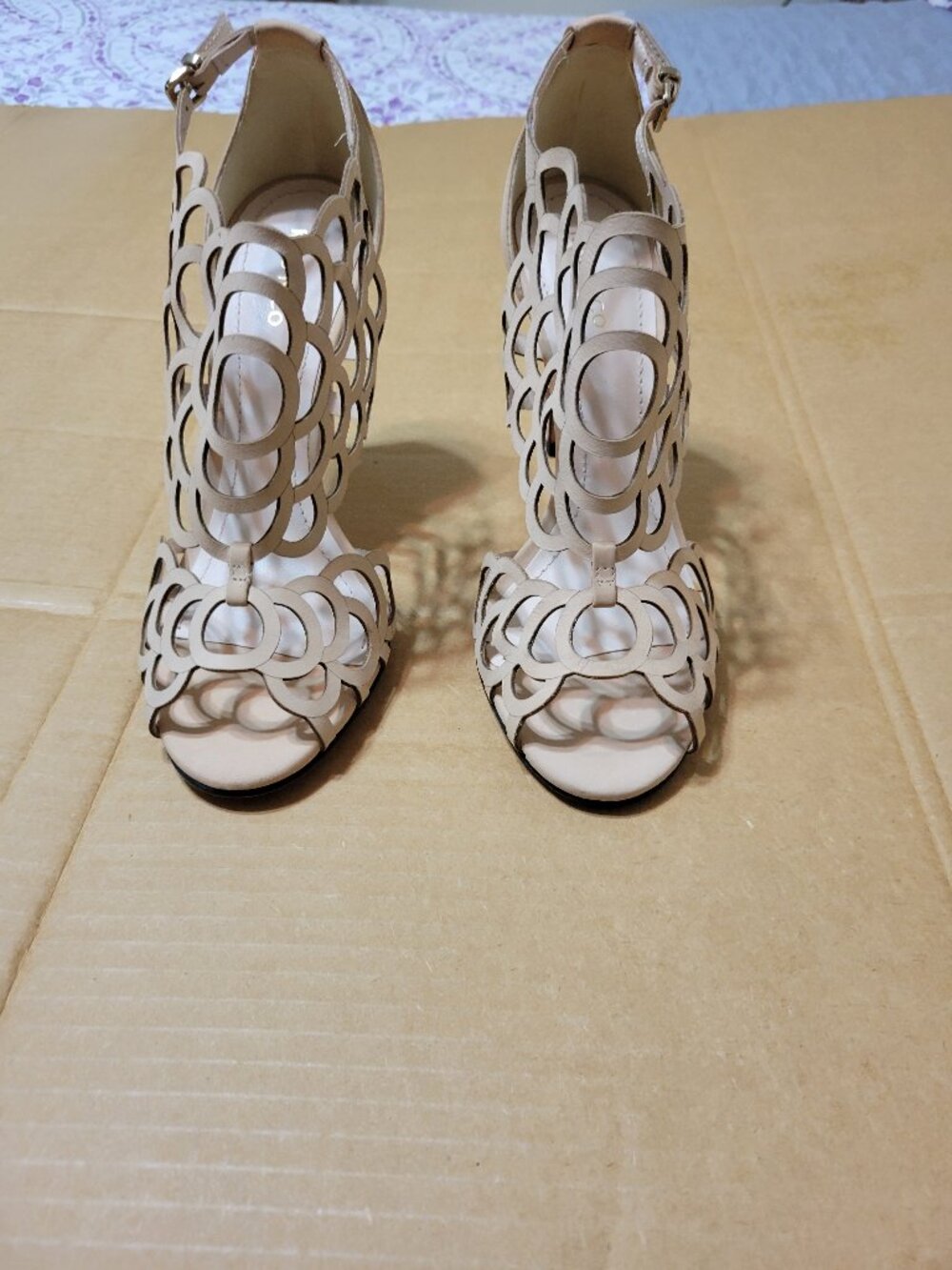 Beige suede high heel/sandal